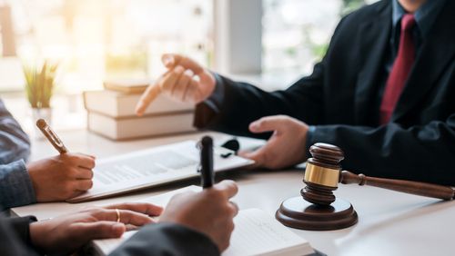 Signing of an agreement with a lawyer.